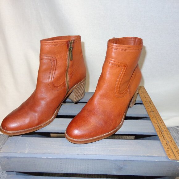 Arturo Chiang Size 9M Masin Orangish Brown Leather Boots - Picture 4 of 16
